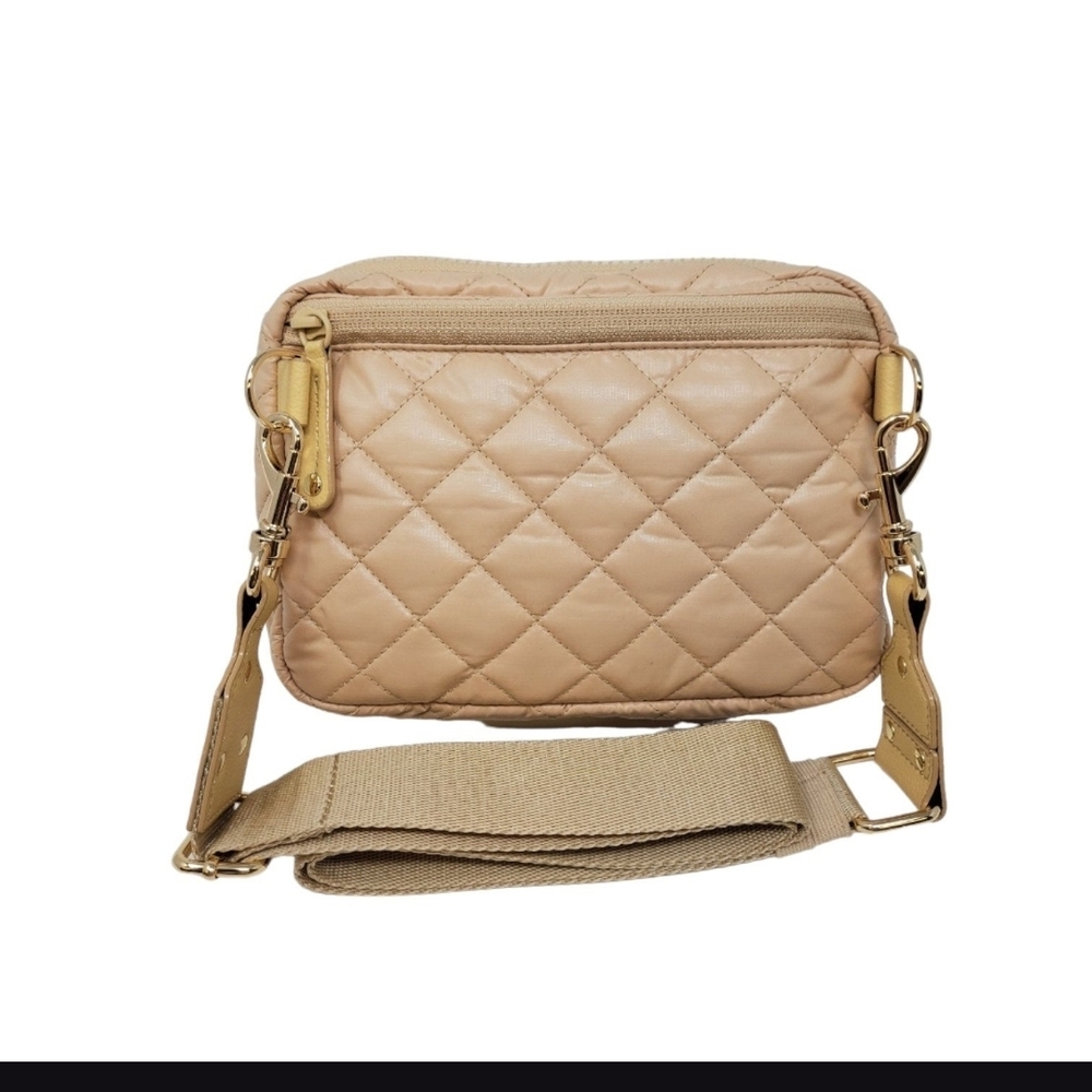 Quilted Beige Crossbody Bag
